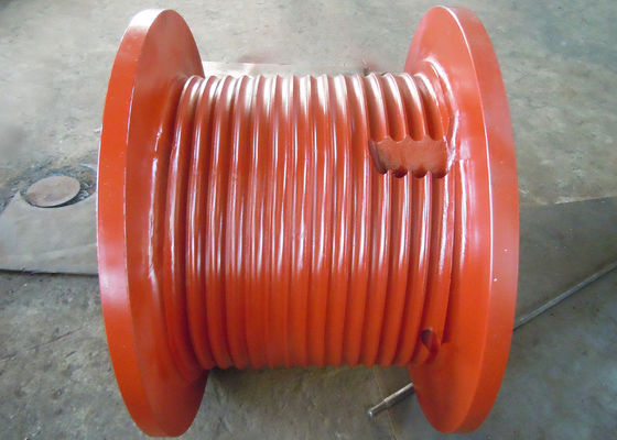 LBS Multifunctional 160KN Rope Winch Drum , Metal Winch Drum Red Color For Mining