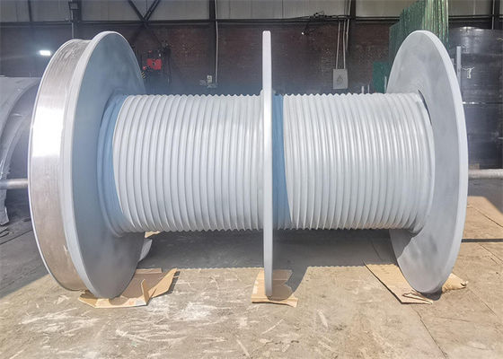 Heavy Duty Q355 Material Lebus Grooved Double Winch Drum 1-50 Tons Load Capacity