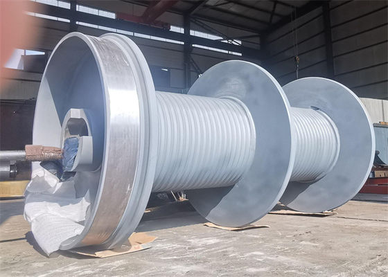 Heavy Duty Q355 Material Lebus Grooved Double Winch Drum 1-50 Tons Load Capacity