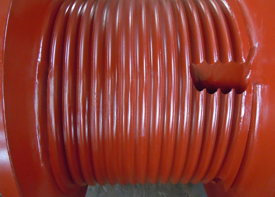 LBS Multifunctional 160KN Rope Winch Drum , Metal Winch Drum Red Color For Mining